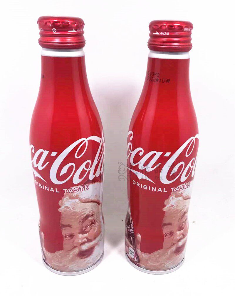 日本饮料2022新年圣诞老人coca-cola纪念版铝瓶网红可口可乐250ml