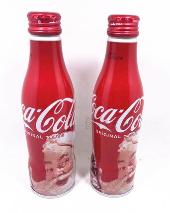 日本饮料2022新年圣诞老人coca-cola纪念版铝瓶网红可口可乐250ml