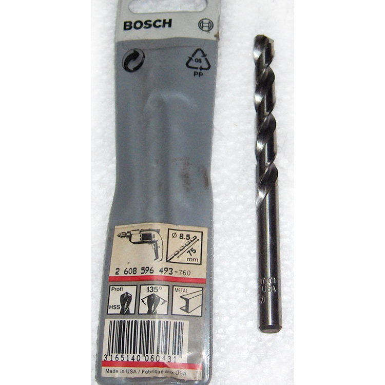 五金BOSCH原装钻头8.5mm高速钢直柄麻花钻493-760掌柜推荐