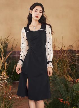 Dili迪骊专柜正品 新款春秋波点连衣裙xL码