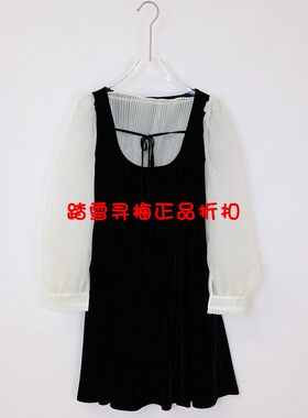 拍前询库存 安所正品VE2023年冬季拼色假两件连衣裙 ED1L131 包邮