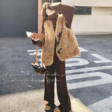 【】美拉德牛角扣皮毛一体马甲+高领毛衣3件套3518-P255K388，女装套装/套裙，2C069