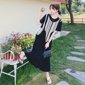 赫本风黑色连衣裙女2025夏季新款设计感不规则马甲鱼尾裙图片