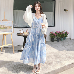 【】 法式超仙花朵吊带裙开衫两件套 7722-P165 K248图片
