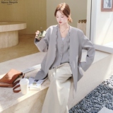韩系通勤风西装套装女2025早秋新款时尚设计感气质马甲西服两件套，女装套装/套裙，2C069