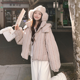大货已出复古时尚小花朵加厚短款羽绒服50绒Y116-P275K418，女装羽绒服，2C069