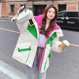【】高级感撞色拼接工装羽绒服50绒W35-P245K368，女装短外套，2C069