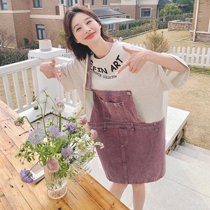 高级感假两件拼接牛仔连衣裙女2025夏季新款减龄宽松设计感连衣裙图片