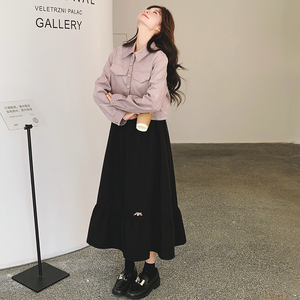休闲风通勤静奢风时尚套装复古春秋连衣裙秋季女装显瘦气质小个子图片