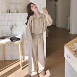 【大货】休闲复古风条纹拼接加厚卫衣套装6079-P185K298，女装套装/套裙，2C069