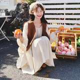 春季韩版长裙圆领中长款拼接女装连衣裙气质A字裙春秋显瘦长袖，女装套装/套裙，2C069