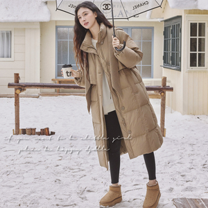 【大货】韩版针织围巾帽长款活页羽绒服 50绒 Y151-P395 K598图片