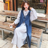 条纹衬衫裙+牛仔叠穿套装99300-P165228，女装套装/套裙，2C069