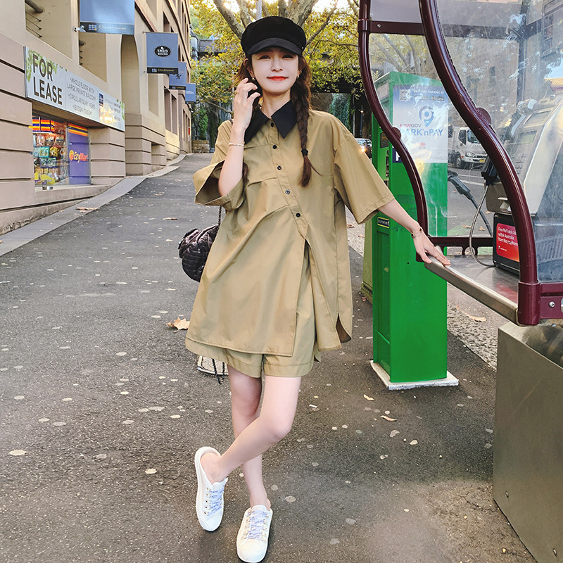 2026夏季设计感斜门襟衬衫套装2C069-9330-P125K178,女装套装/套裙,2C069