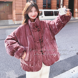 韩版时尚短款金丝绒羽绒服女2025冬季新款显瘦保暖加厚白鸭绒外套图片
