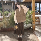 【】木耳边衬衫+蝴蝶扣马甲+半身裙3件套6301-P215K348，女装套装/套裙，2C069