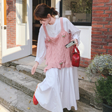 【】粉色甜美立体花朵吊带+连衣裙套装2863-P165K238，女装套装/套裙，2C069