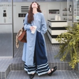 森系小清新连衣裙套装女2025春秋季新款韩版复古显瘦衬衫裙两件套，女装套装/套裙，2C069