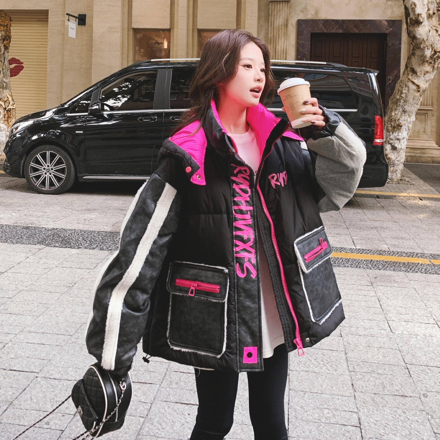 【大货】拼接甜酷风字母印花工装羽绒服50绒Y126-P315K478,女装羽绒服,2C069