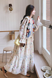 太阳花针织马甲甜美碎花连衣裙女两件套春秋2025新款气质独特漂亮，女装套装/套裙，2C069