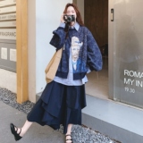 法式减龄感假两件拼接卫衣套装女2025秋新款超火好看半身裙两件套，女装套装/套裙，2C069