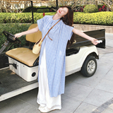 【】复古甜美叠穿格子衬衫裙+阔腿裤套装7760-P155K218，女装套装/套裙，2C069