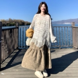 【大货】蕾丝针织衫+半身裙+吊带毛衣3件套6063-P235K378，女装套装/套裙，2C069