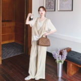 【】法式松弛感马甲拼接假两件+长裤套装7717-P165K228，女装套装/套裙，2C069
