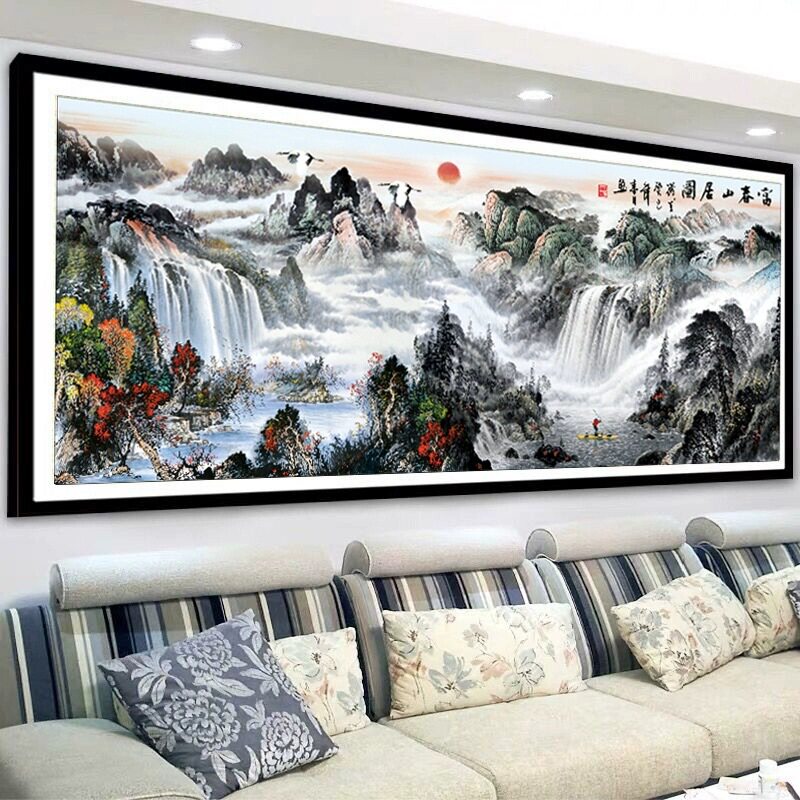 蒙娜丽莎十字绣2025新款客厅风景江山如画富春山居图手工自己线