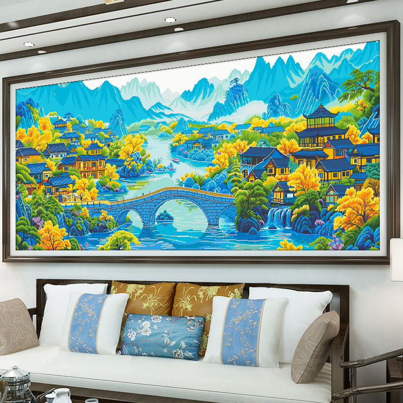 十字绣2025新款线绣客厅刺绣江南春意卧室玄关手工绣棉线