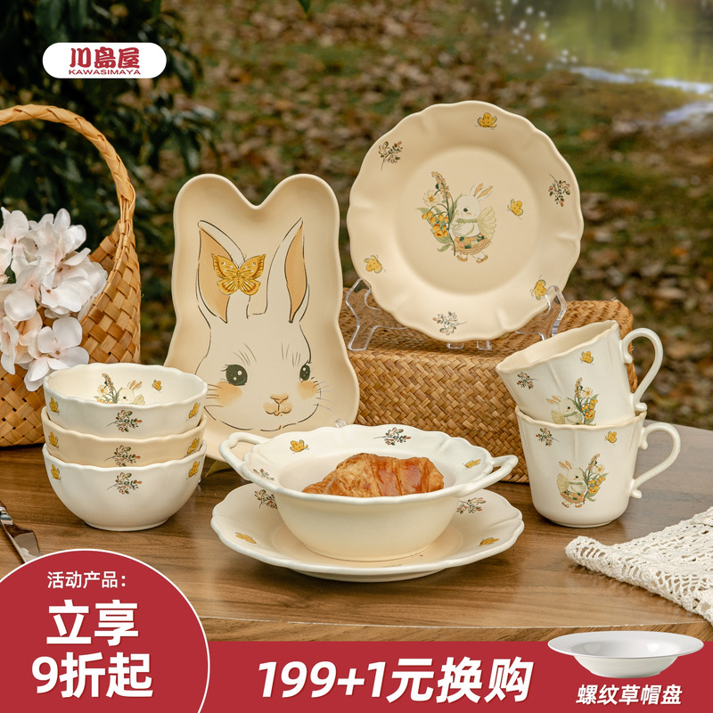 川岛屋陶瓷碗家用特别好看的餐具