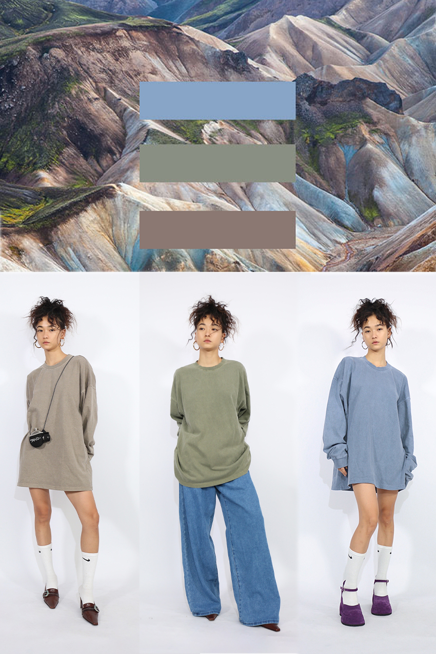 wildlust厚实宽松水洗长袖T恤