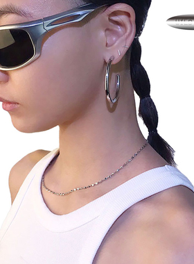 W&L｜一对戴到天荒地老*极简经典*质感金色银色钛钢圈圈耳环hoop