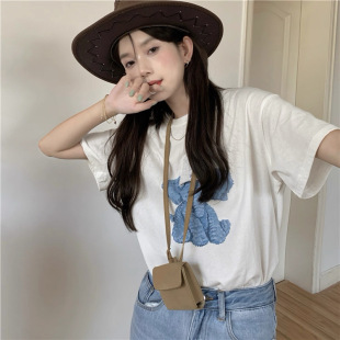 可爱小象趣味印花休闲宽松短T恤 M家韩国东大门 早春上新 Full