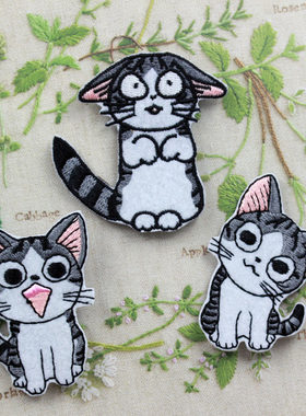日本经典动漫 甜甜私房猫 特色布贴diy 衣服补丁贴 起司猫