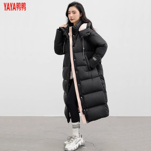 鸭鸭羽绒服冬装新款女式过膝中长款韩版宽松百搭休闲加厚保暖外套