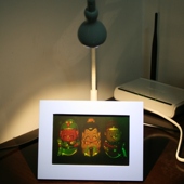 真彩色裸眼3D反射式 全息照片工艺品摆件三结义送男生创意礼物新版