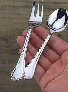 出意呆利latav*ta盈余漂亮花纹甜品勺 18/10不锈钢酸奶勺叉咖啡勺