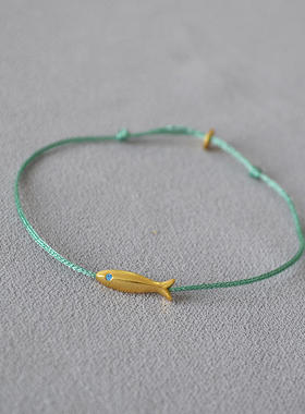 新款 蓝色丝线小鱼简约手链手绳全新miya sophia jewelry