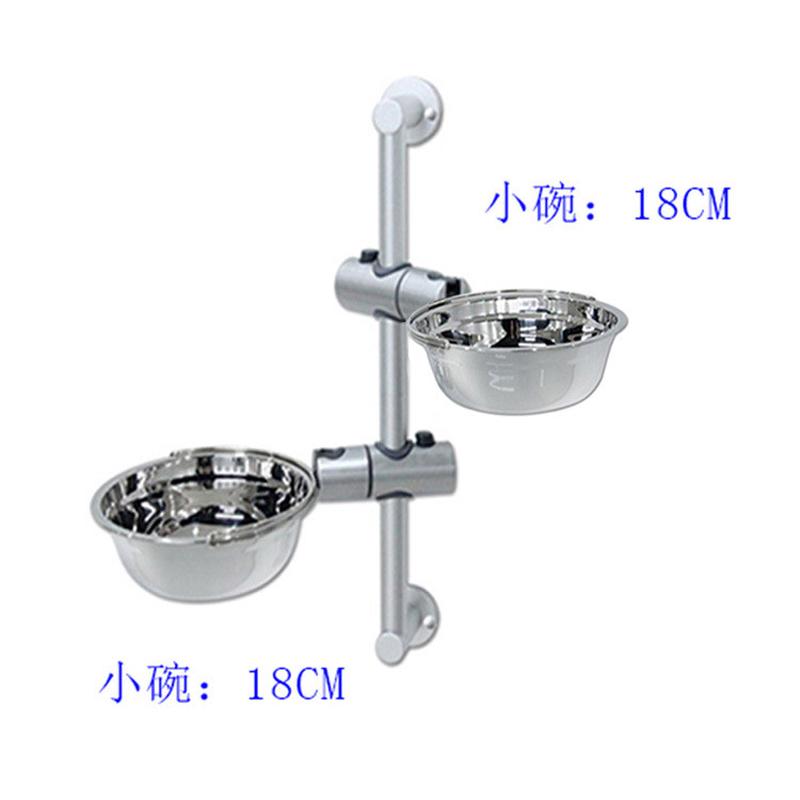 加工定制新款悬挂式升降双碗防噎狗碗不锈钢宠物喂食器大号碗防滑