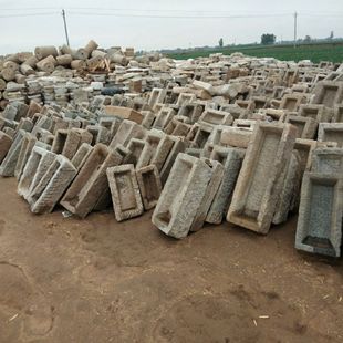 喂猪食槽石头小石槽小猪槽鱼缸饲养牛槽花盆庭院流水池流水彷古