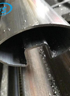 SUS304不锈钢椭圆凹槽管60X40(槽15X15) 抛光表面 栏杆玻璃护栏用