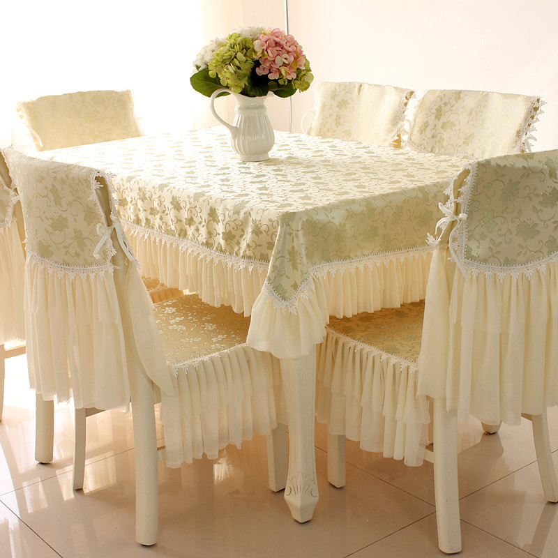 餐桌布茶几桌布长方形蕾丝布艺现代餐椅垫套装椅子套罩餐椅套新款