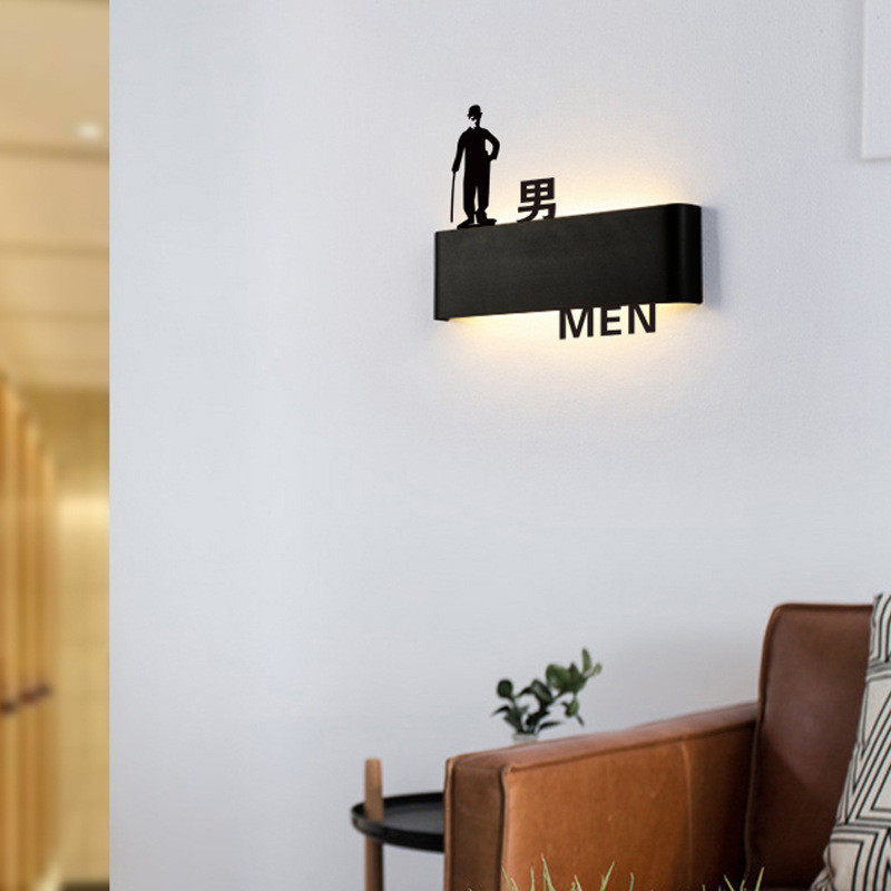 高档卫生间发光门牌会所带灯洗手间提示牌创意男女厕所发光标志牌