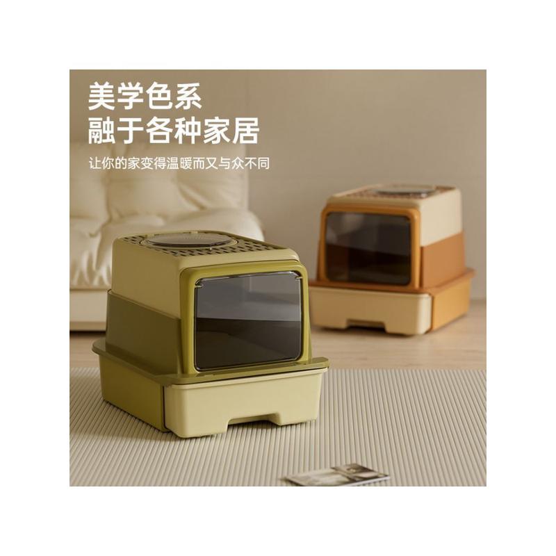 抽屉式猫砂盆超大号全封闭防外溅垫外出折叠便携式顶入式封闭式跨