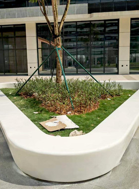 玻璃钢创意户外商场公园树池休闲椅异形字母座椅组合玻璃钢坐凳