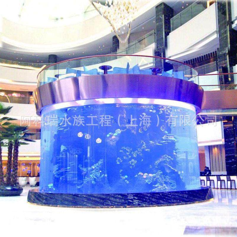 热销直厂家售安装大型亚克力圆柱形鱼缸有机玻璃生态水族鱼缸