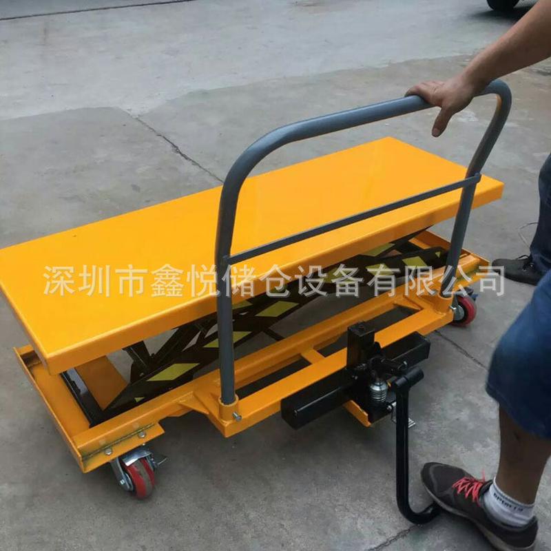 500kg推车手动升降平台车 液压模具小台车 小型升降车手推移动
