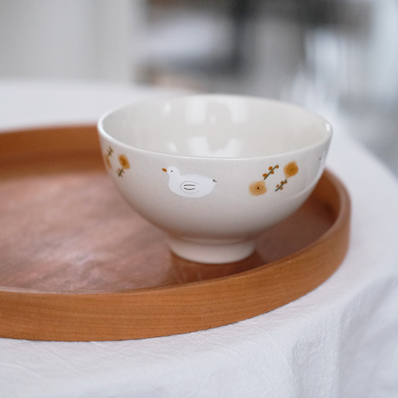 批发汤碗谷日式可爱鸭子碗家用套装吃饭碗小川高颜值彩瓷餐具