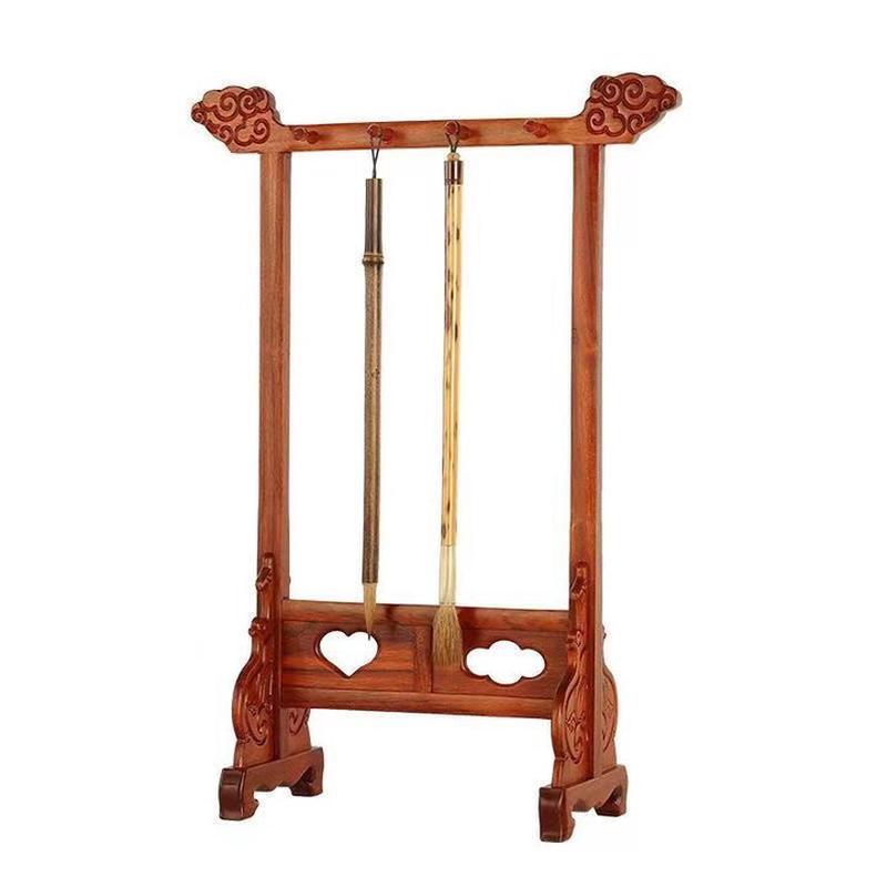 紅木笔架毛笔挂花梨木毛笔架子中式实木摆件文房四宝饰品收纳架